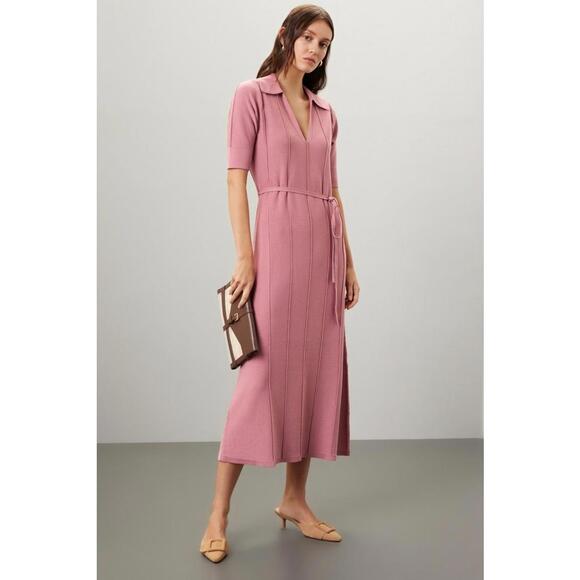 Adam Lippes x RTR Pink Knit Collar Dress Size M